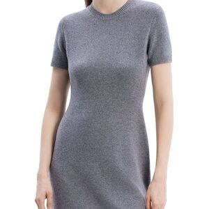 Theory Wool-Cashmere Crewneck Minidress